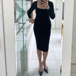 Aritzia Wilfred Black Knit Midi Dress Size S